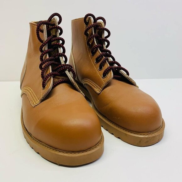 Vintage Leather Work Boots Mens 7 1/2 E Corcan Oil Resistant Lace Up - Picture 1 of 11